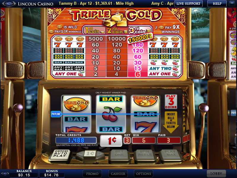 Play triple strike slot machine