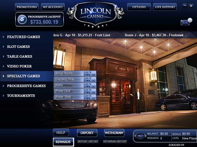 Lincoln casino ndb codes