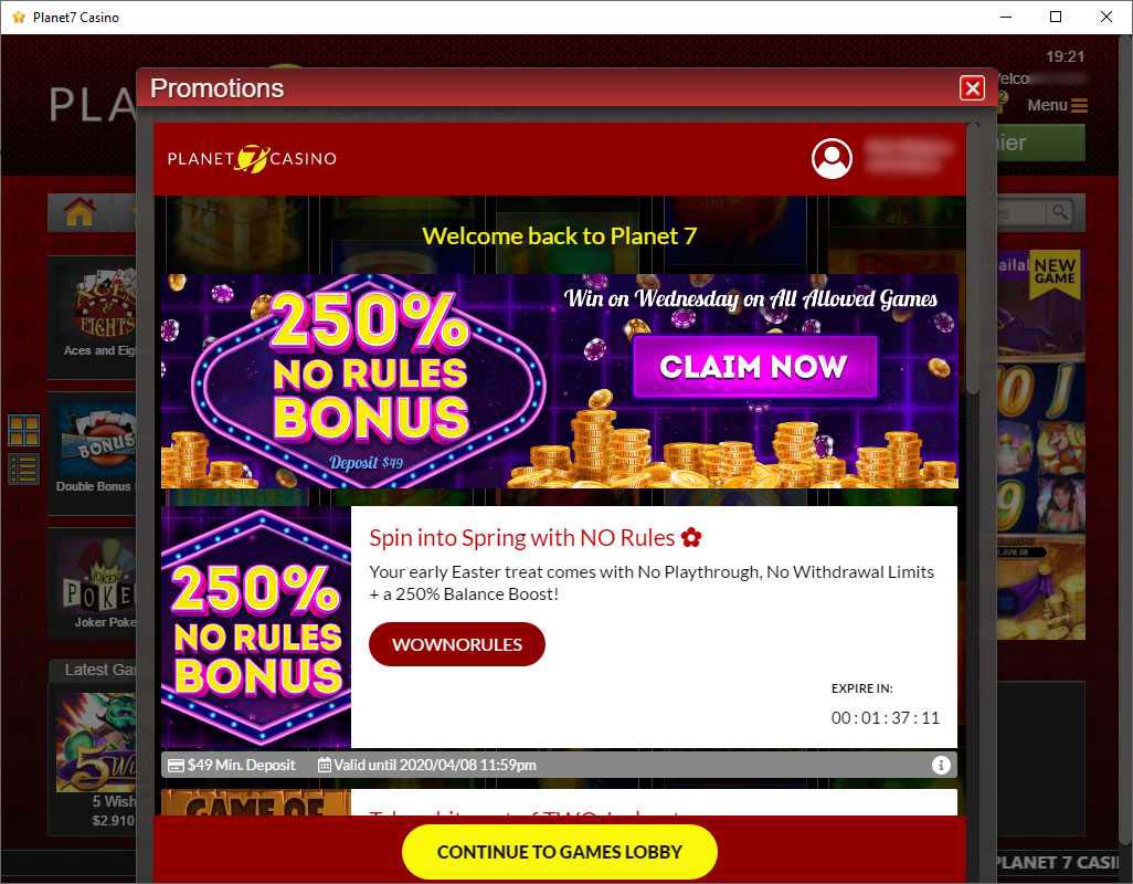planet 7 casino coupons