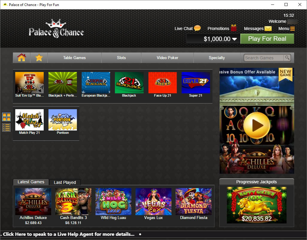 palace of chance casino no deposit bonus