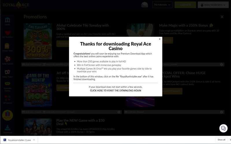 royal ace casino authorization form