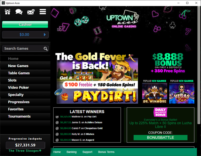 uptown aces free spins 2024