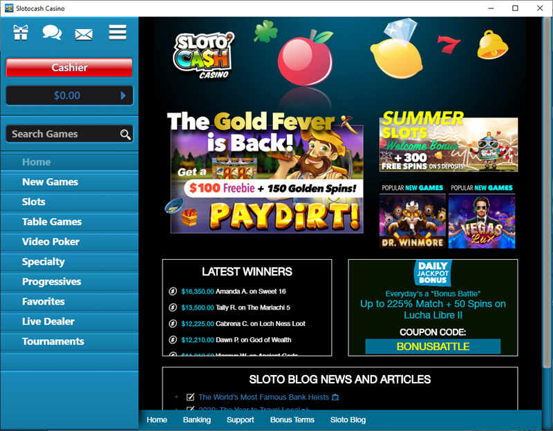 Sloto cash casino lobby